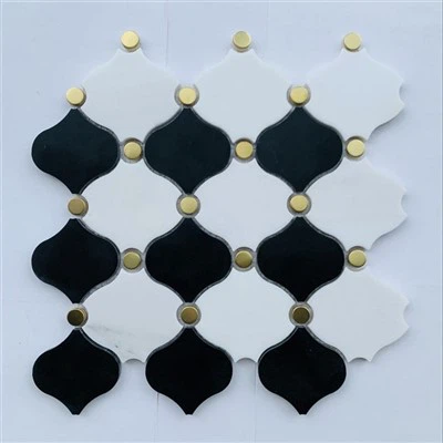 Bianco Carrara marmorist mosaiikplaadid poleeritud mustast marmorist mosaiik
